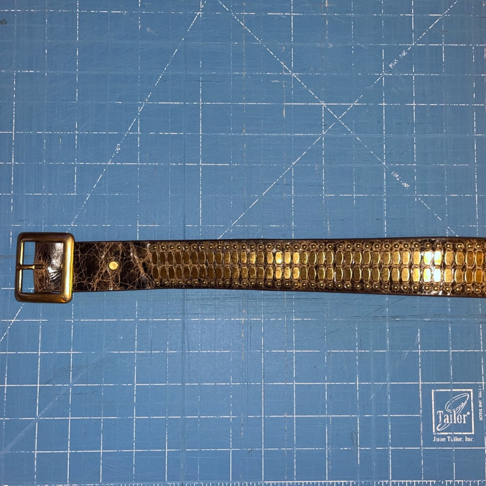 Calleen Cordero studded crackle leather belt 32